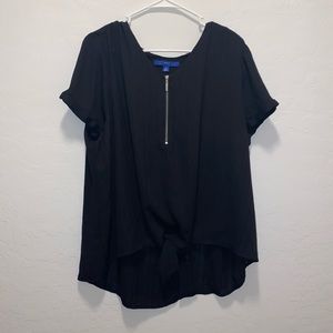 APT 9 Black Tie Front Blouse 2XL